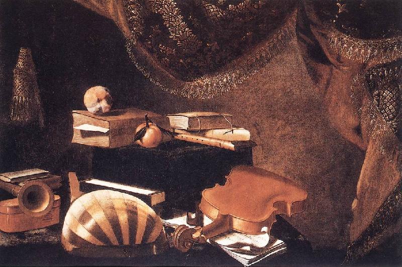 BASCHENIS, Evaristo Still-Life with Musical Instruments oil painting image